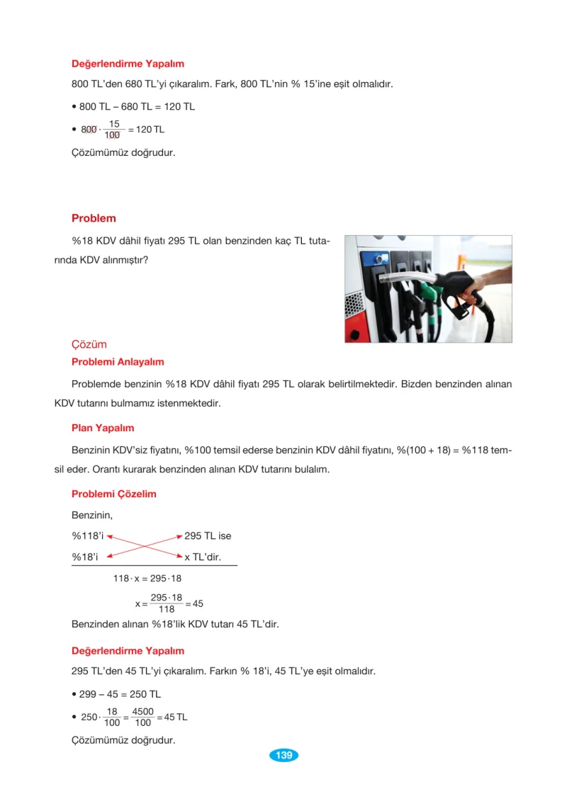 7. Sınıf Matematik Ders Kitabı Cevapları Berkay Yayınları Sayfa 139