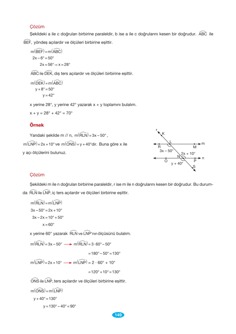 7. Sınıf Matematik Ders Kitabı Cevapları Berkay Yayınları Sayfa 149