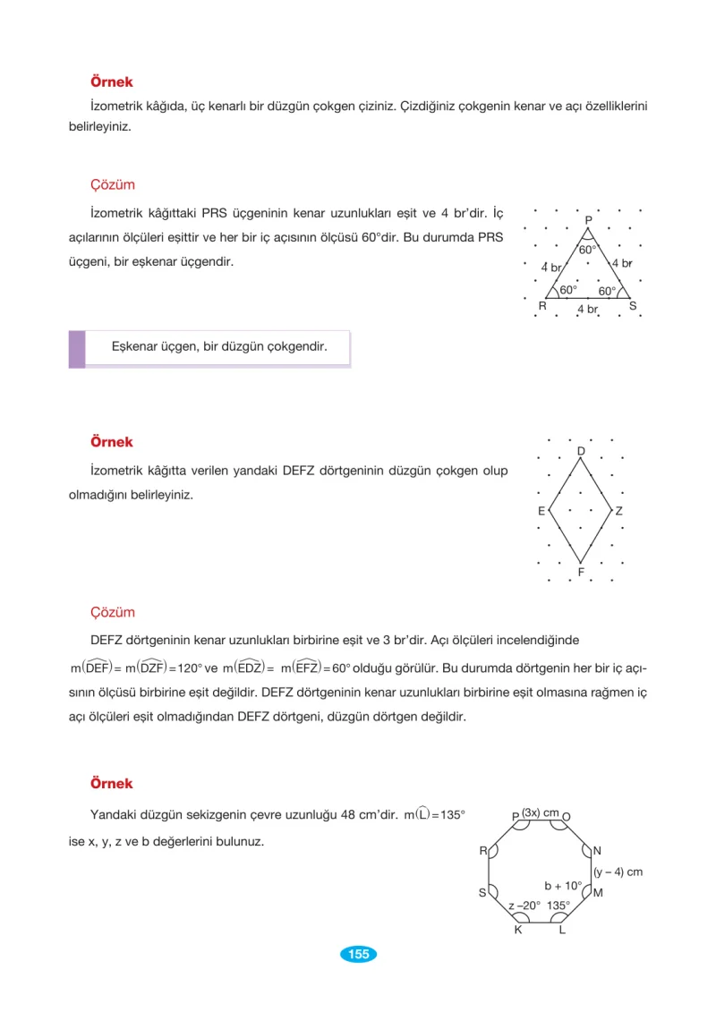 7. Sınıf Matematik Ders Kitabı Cevapları Berkay Yayınları Sayfa 155