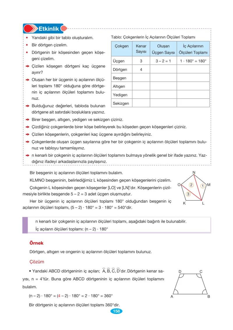 7. Sınıf Matematik Ders Kitabı Cevapları Berkay Yayınları Sayfa 158