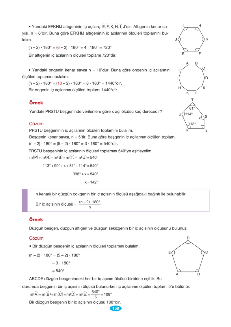 7. Sınıf Matematik Ders Kitabı Cevapları Berkay Yayınları Sayfa 159