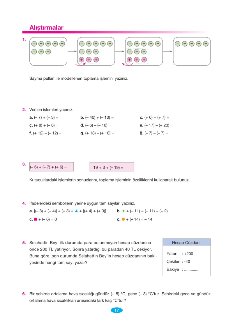 7. Sınıf Matematik Ders Kitabı Cevapları Berkay Yayınları Sayfa 17