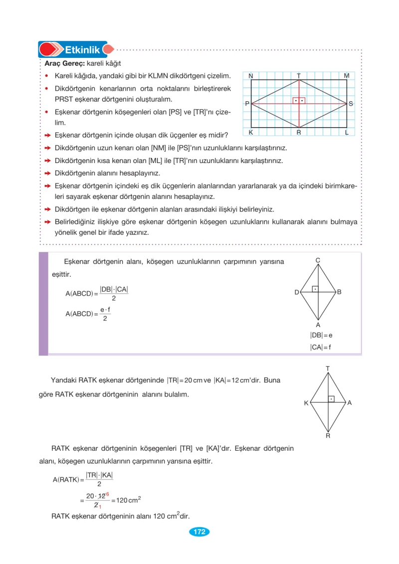 7. Sınıf Matematik Ders Kitabı Cevapları Berkay Yayınları Sayfa 172
