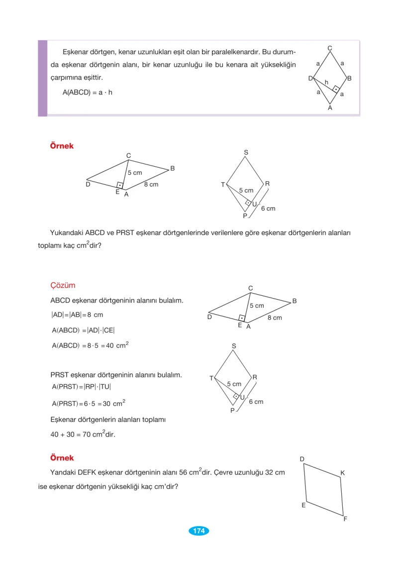 7. Sınıf Matematik Ders Kitabı Cevapları Berkay Yayınları Sayfa 174