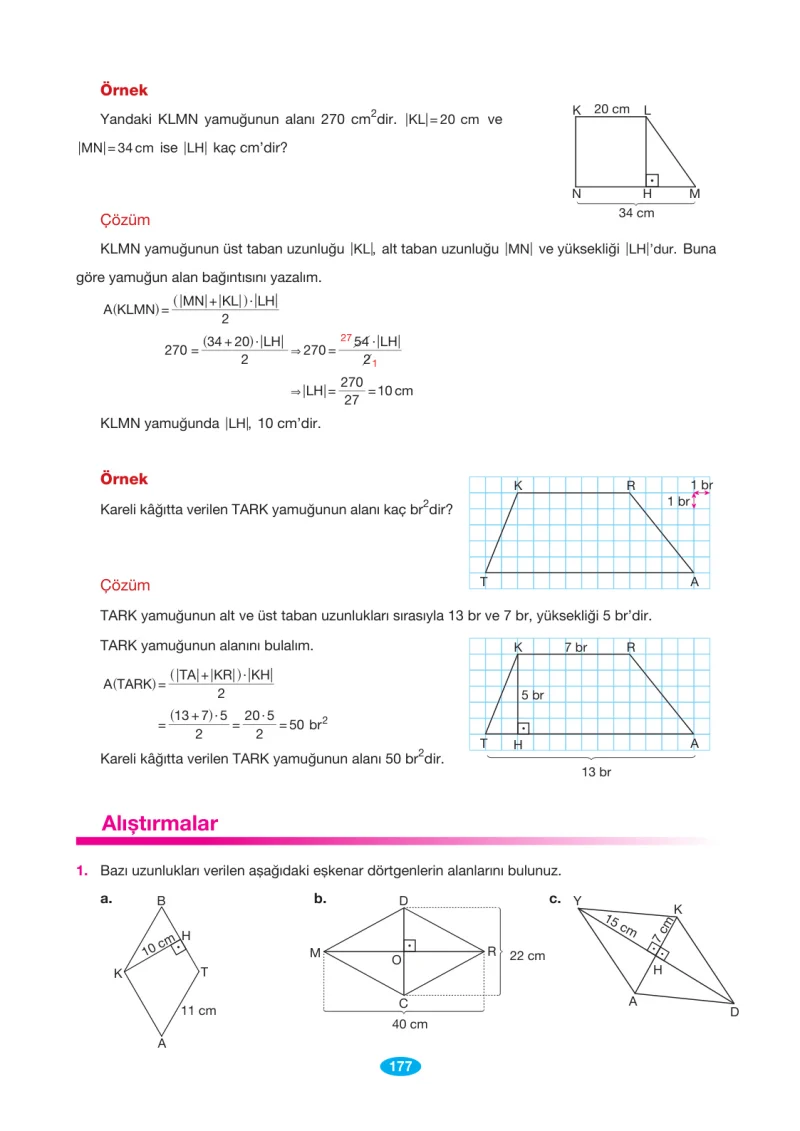 7. Sınıf Matematik Ders Kitabı Cevapları Berkay Yayınları Sayfa 177