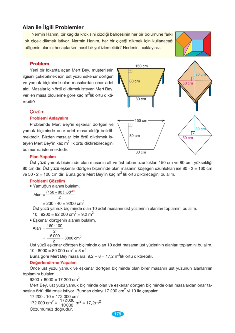 7. Sınıf Matematik Ders Kitabı Cevapları Berkay Yayınları Sayfa 179