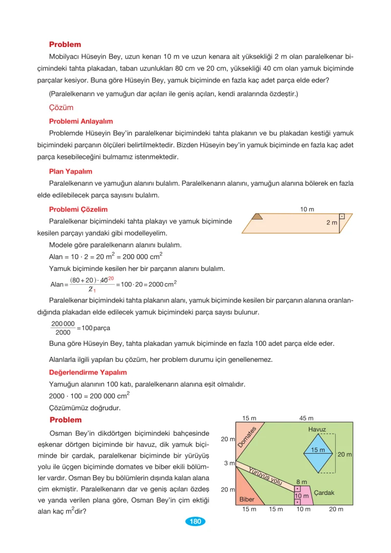 7. Sınıf Matematik Ders Kitabı Cevapları Berkay Yayınları Sayfa 180