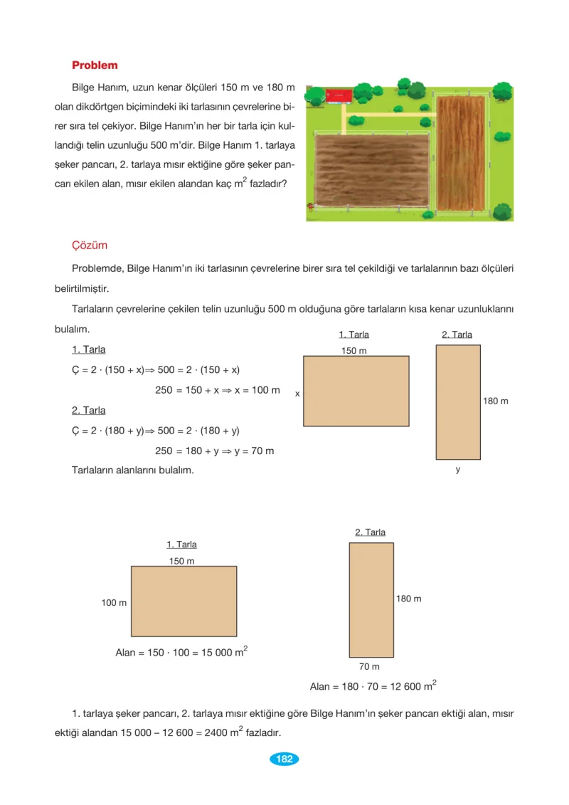 7. Sınıf Matematik Ders Kitabı Cevapları Berkay Yayınları Sayfa 182