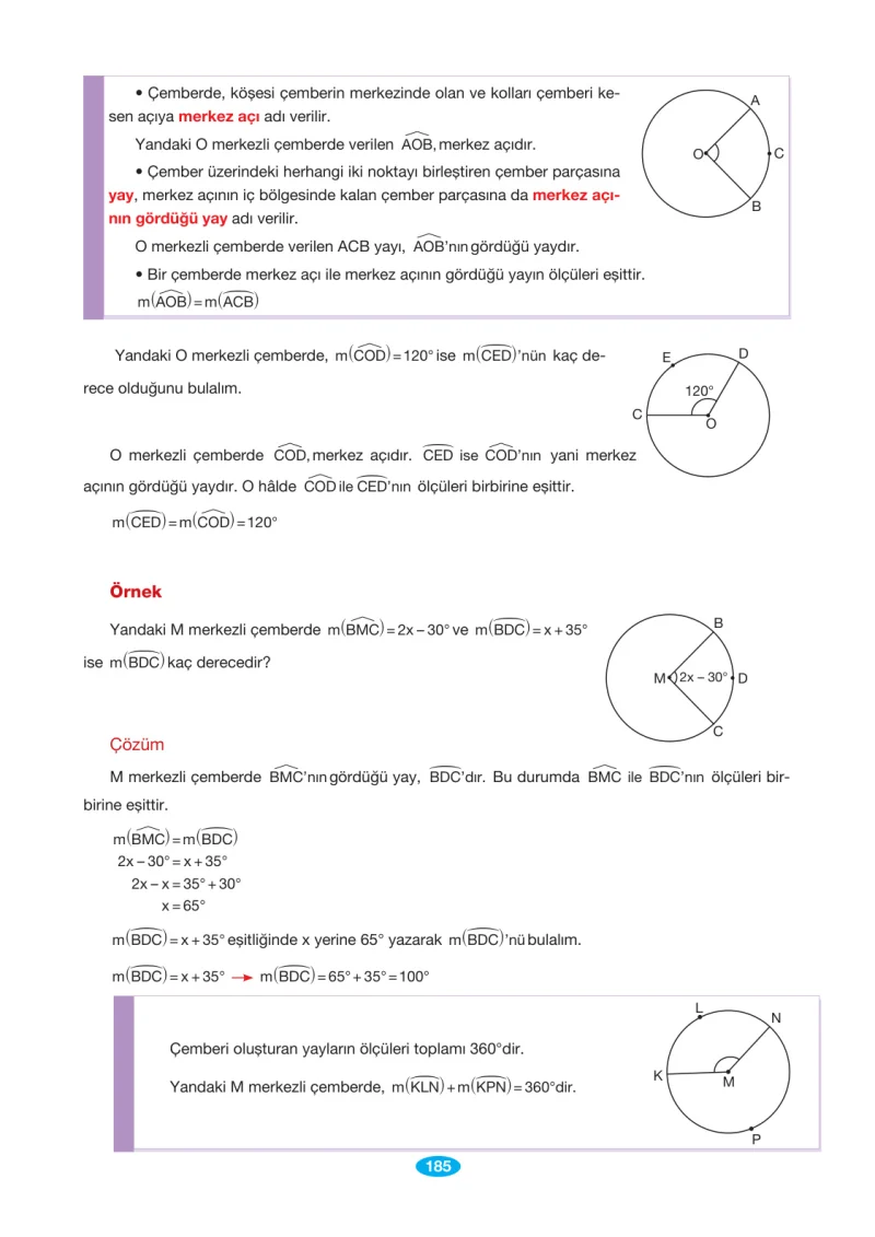 7. Sınıf Matematik Ders Kitabı Cevapları Berkay Yayınları Sayfa 185