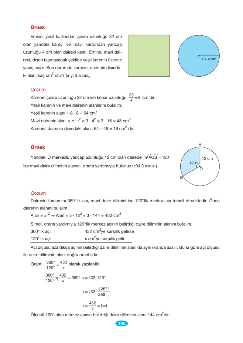 7. Sınıf Matematik Ders Kitabı Cevapları Berkay Yayınları Sayfa 195