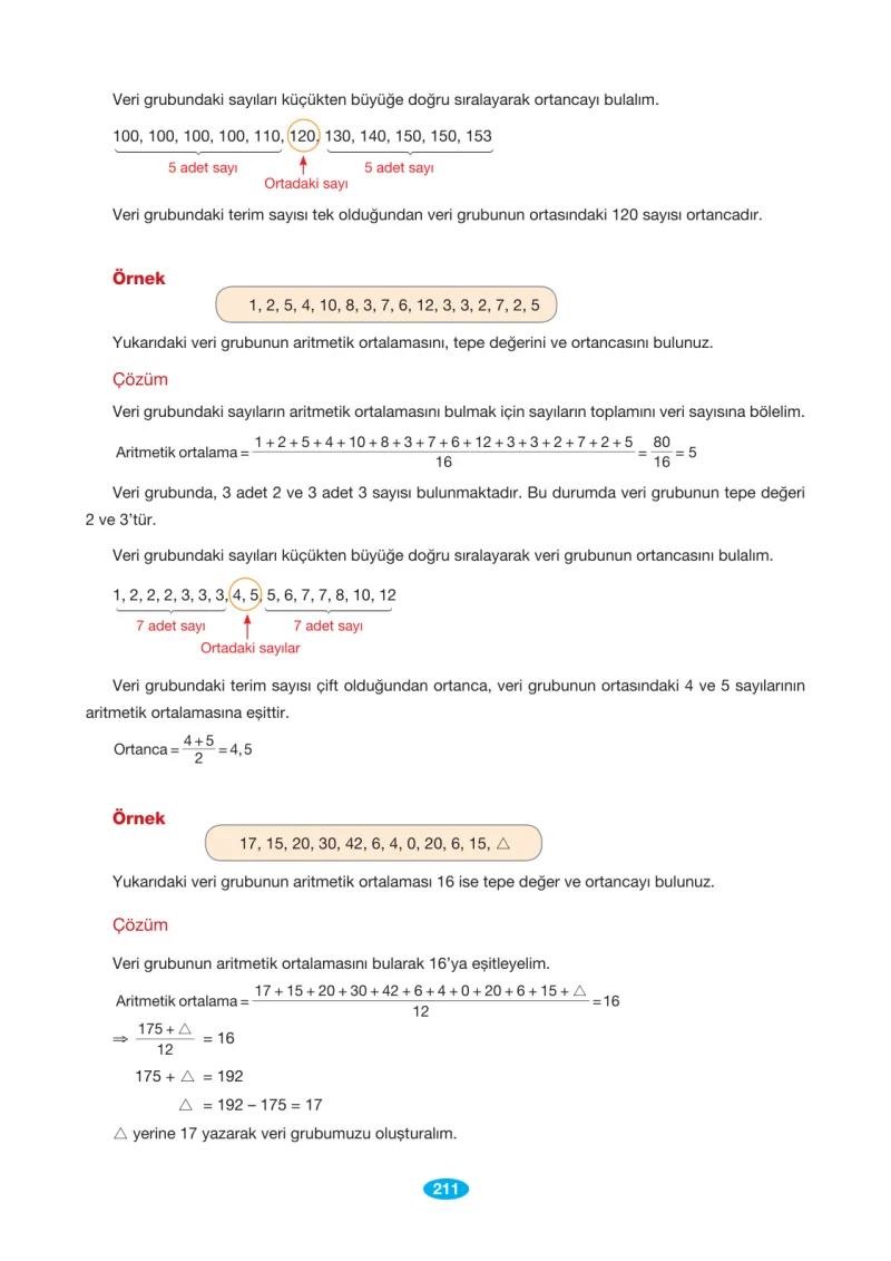 7. Sınıf Matematik Ders Kitabı Cevapları Berkay Yayınları Sayfa 211