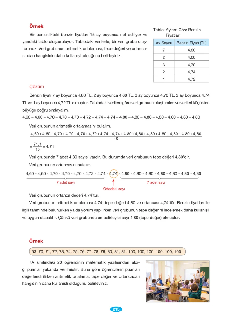7. Sınıf Matematik Ders Kitabı Cevapları Berkay Yayınları Sayfa 213