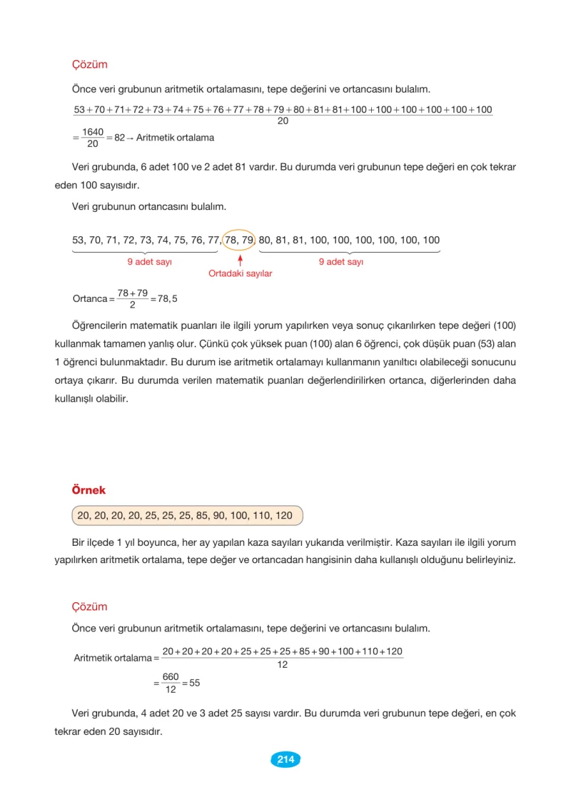 7. Sınıf Matematik Ders Kitabı Cevapları Berkay Yayınları Sayfa 214