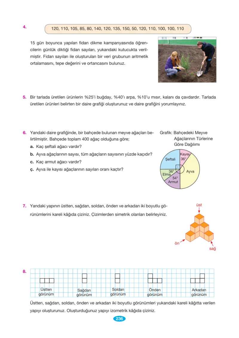 7. Sınıf Matematik Ders Kitabı Cevapları Berkay Yayınları Sayfa 236