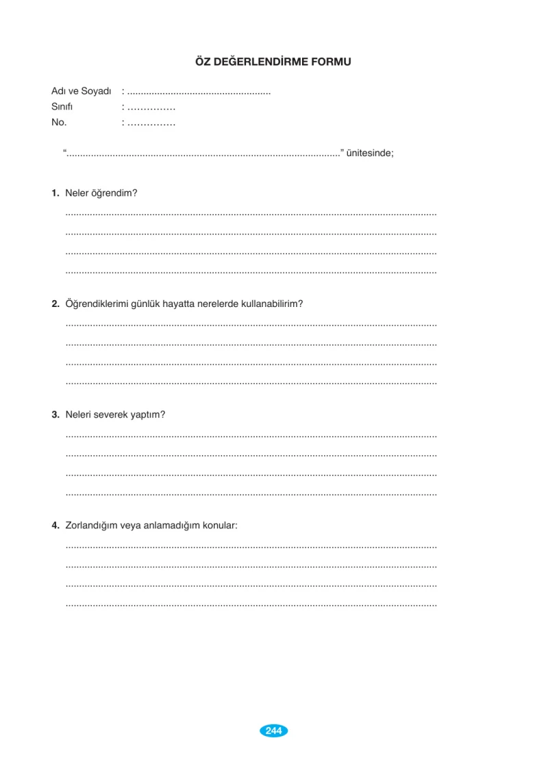 7. Sınıf Matematik Ders Kitabı Cevapları Berkay Yayınları Sayfa 244