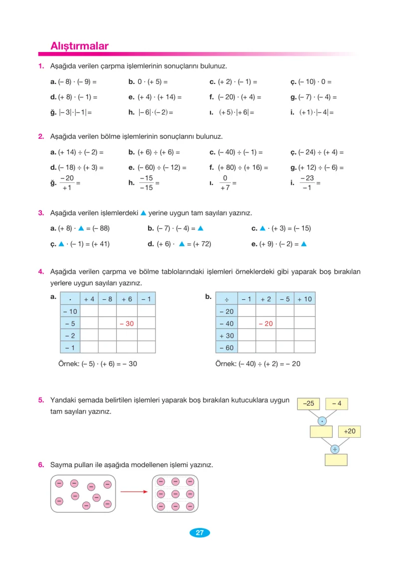 7. Sınıf Matematik Ders Kitabı Cevapları Berkay Yayınları Sayfa 27