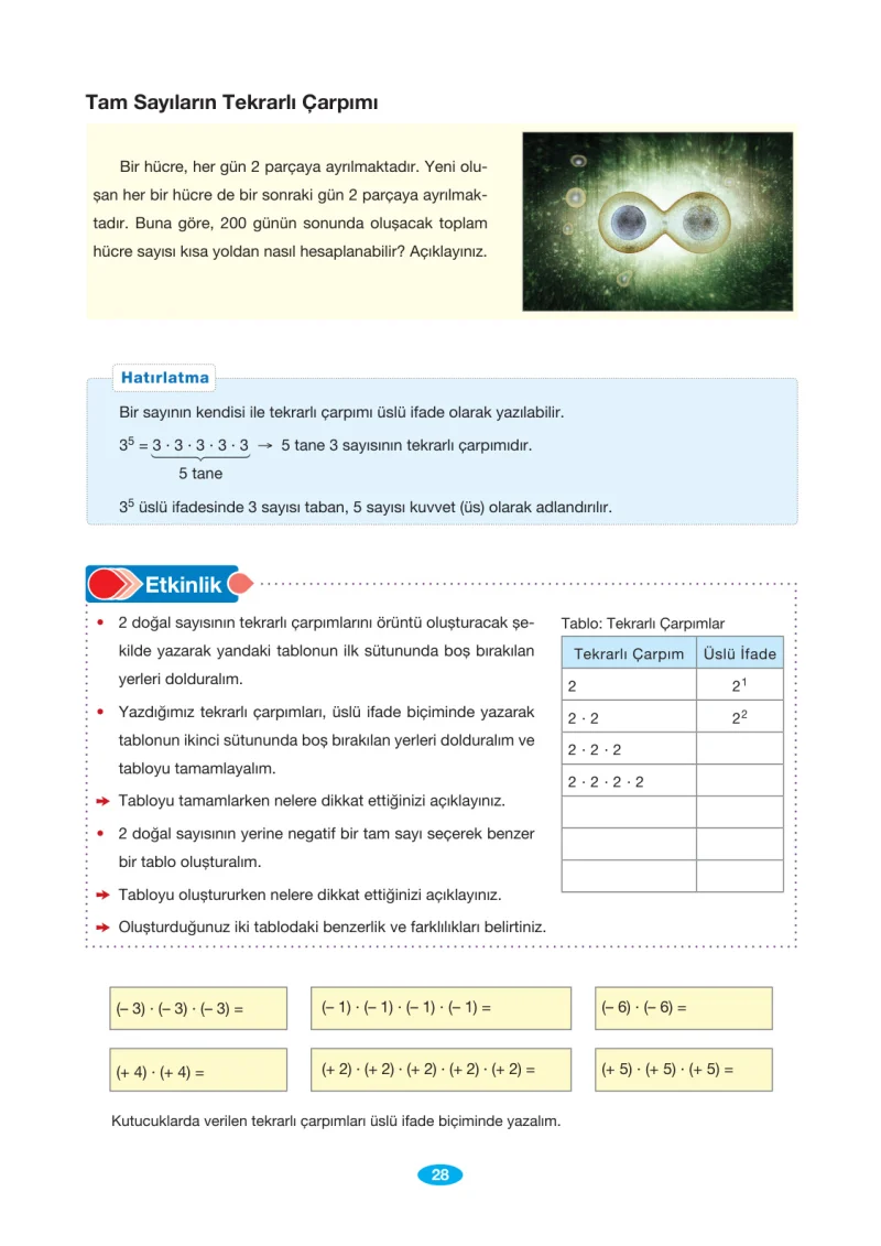 7. Sınıf Matematik Ders Kitabı Cevapları Berkay Yayınları Sayfa 28