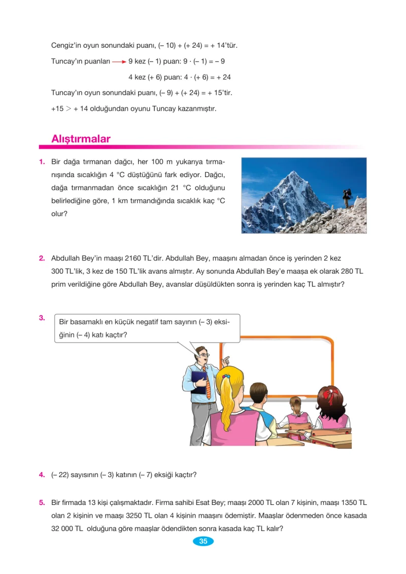 7. Sınıf Matematik Ders Kitabı Cevapları Berkay Yayınları Sayfa 35