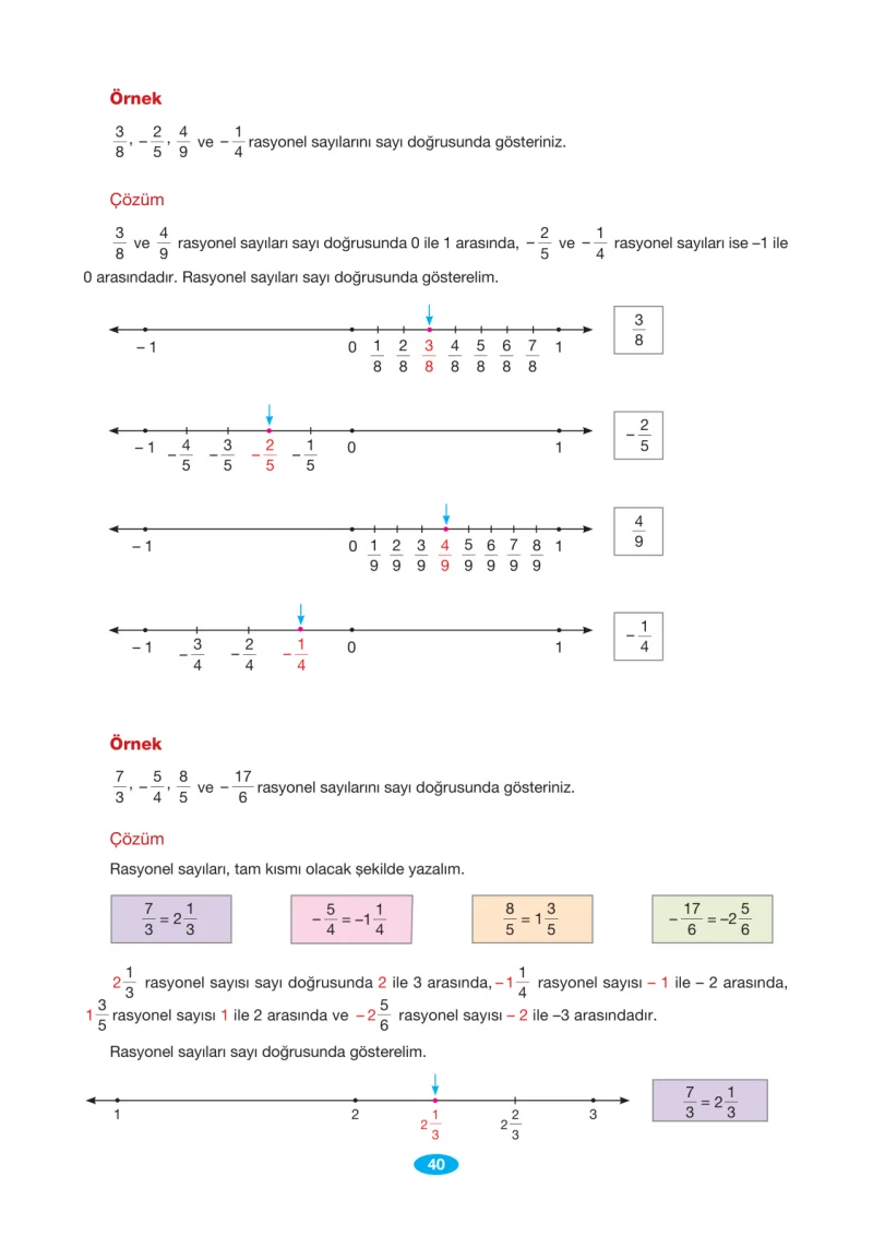 7. Sınıf Matematik Ders Kitabı Cevapları Berkay Yayınları Sayfa 40