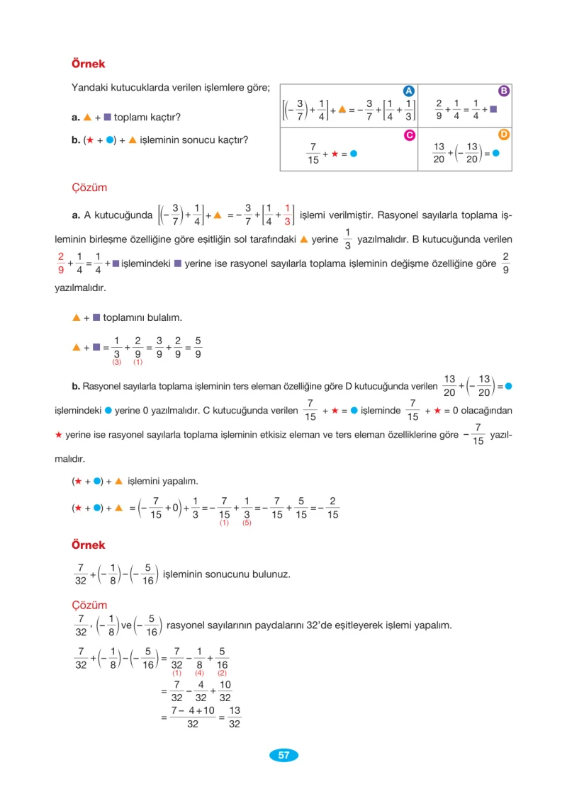 7. Sınıf Matematik Ders Kitabı Cevapları Berkay Yayınları Sayfa 57