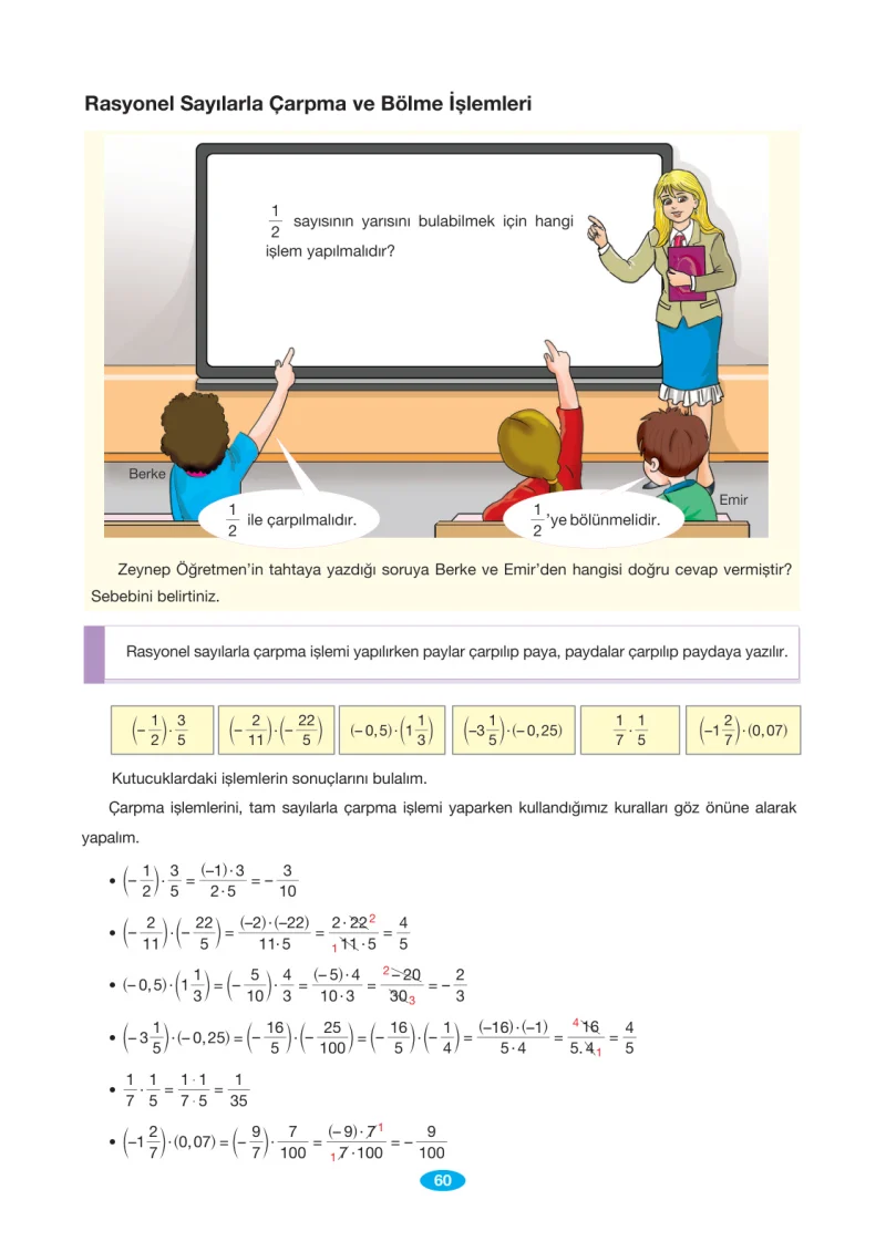 7. Sınıf Matematik Ders Kitabı Cevapları Berkay Yayınları Sayfa 60
