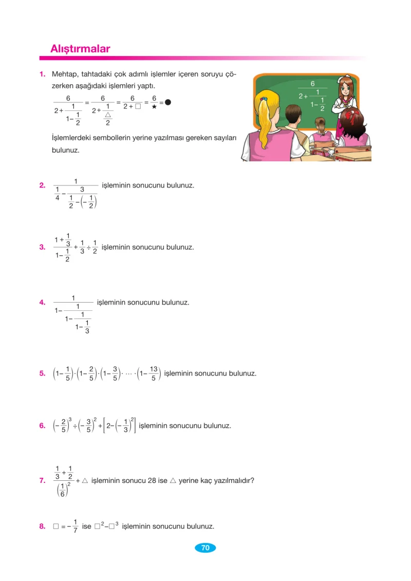 7. Sınıf Matematik Ders Kitabı Cevapları Berkay Yayınları Sayfa 70
