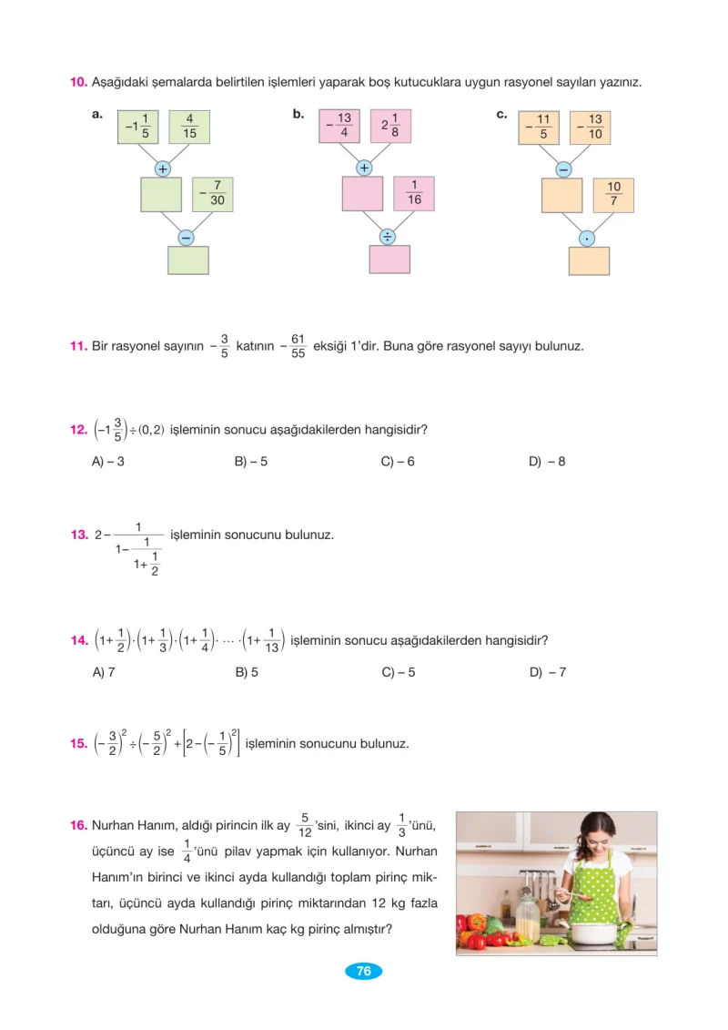7. Sınıf Matematik Ders Kitabı Cevapları Berkay Yayınları Sayfa 76
