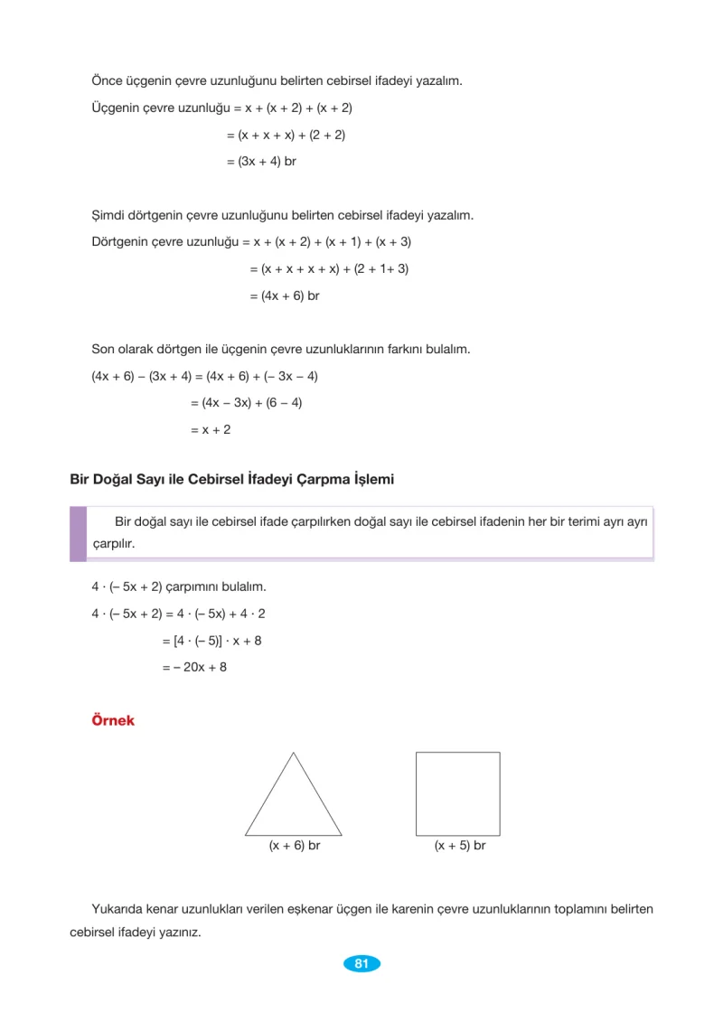 7. Sınıf Matematik Ders Kitabı Cevapları Berkay Yayınları Sayfa 81