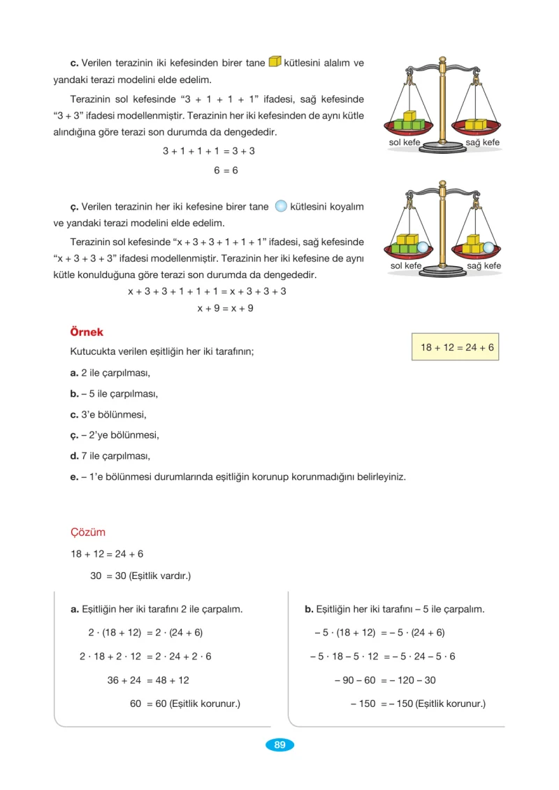 7. Sınıf Matematik Ders Kitabı Cevapları Berkay Yayınları Sayfa 89