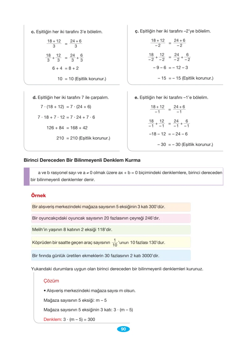 7. Sınıf Matematik Ders Kitabı Cevapları Berkay Yayınları Sayfa 90