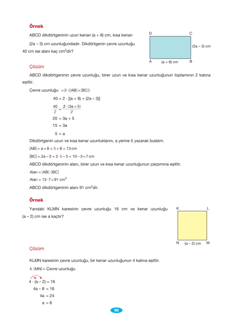 7. Sınıf Matematik Ders Kitabı Cevapları Berkay Yayınları Sayfa 96