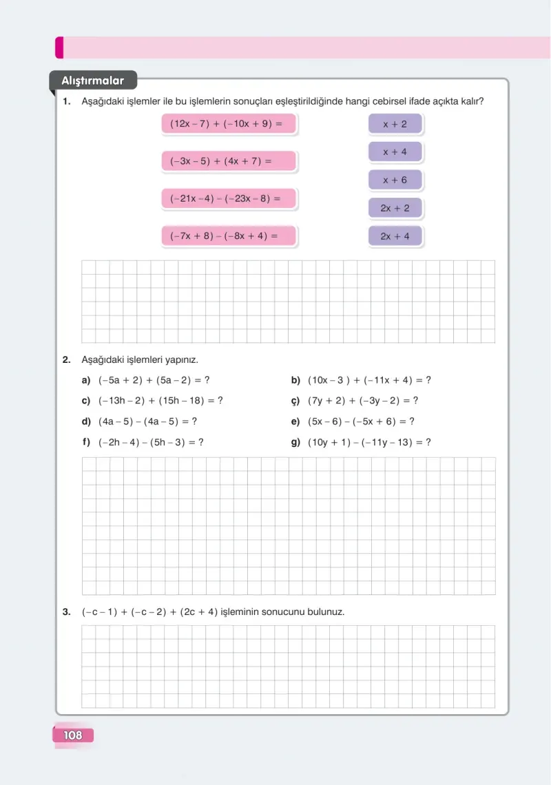7. Sınıf Matematik Ders Kitabı Cevapları Edat Yayınları Sayfa 108
