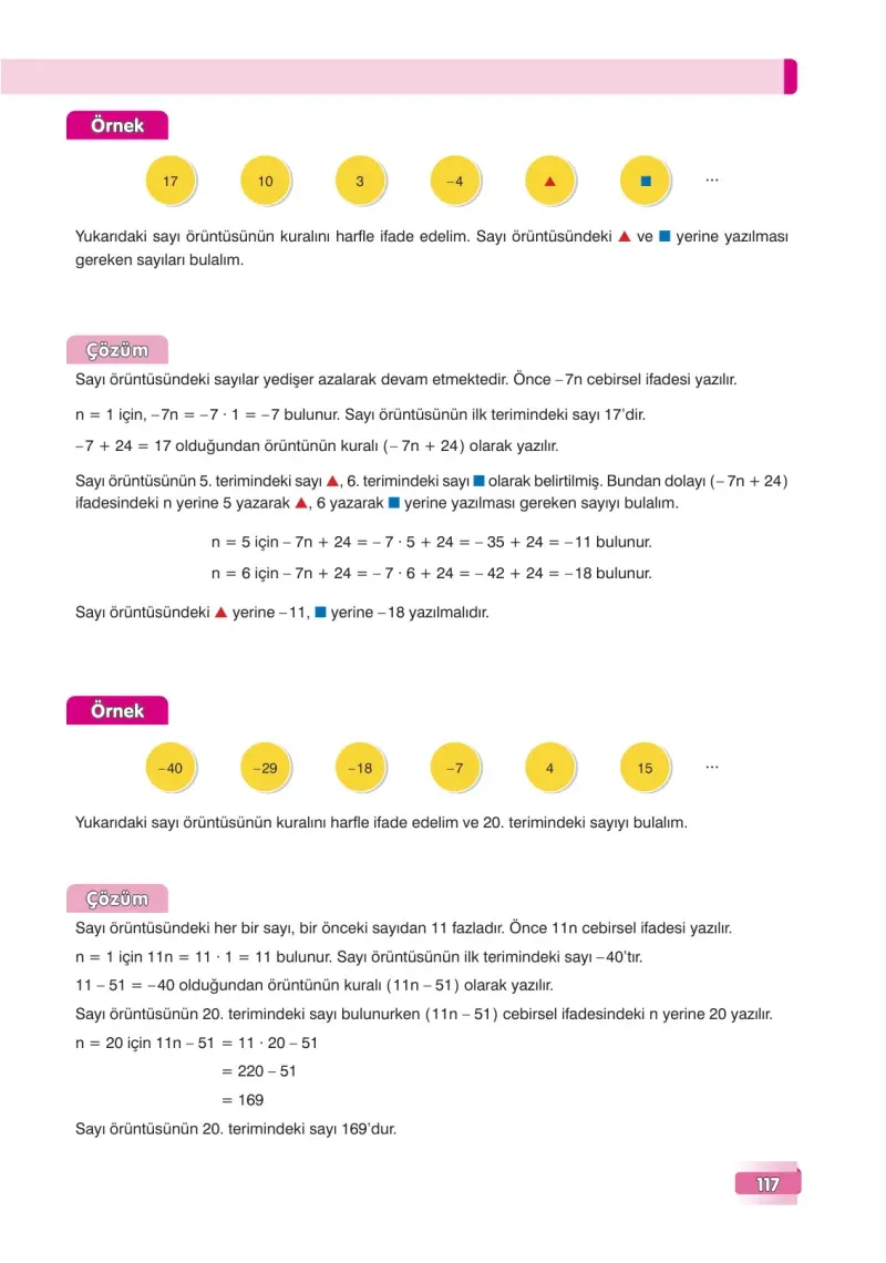 7. Sınıf Matematik Ders Kitabı Cevapları Edat Yayınları Sayfa 117