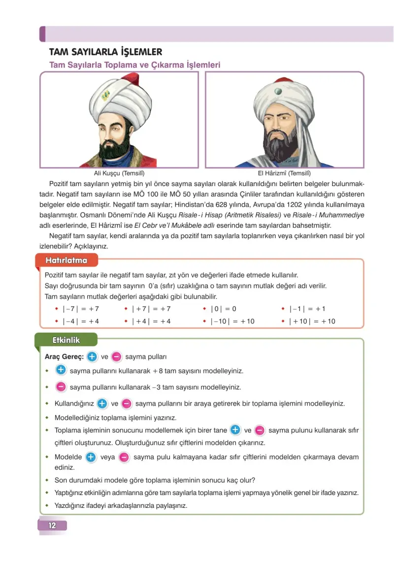 7. Sınıf Matematik Ders Kitabı Cevapları Edat Yayınları Sayfa 12