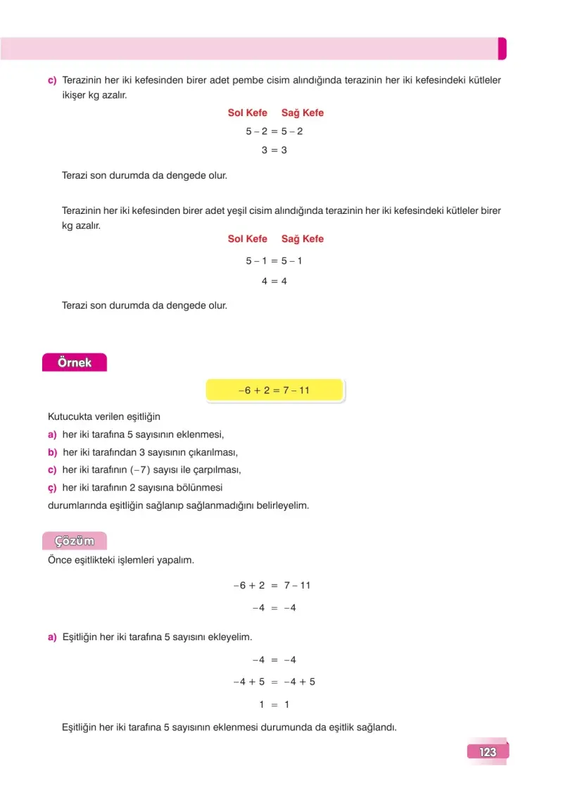 7. Sınıf Matematik Ders Kitabı Cevapları Edat Yayınları Sayfa 123