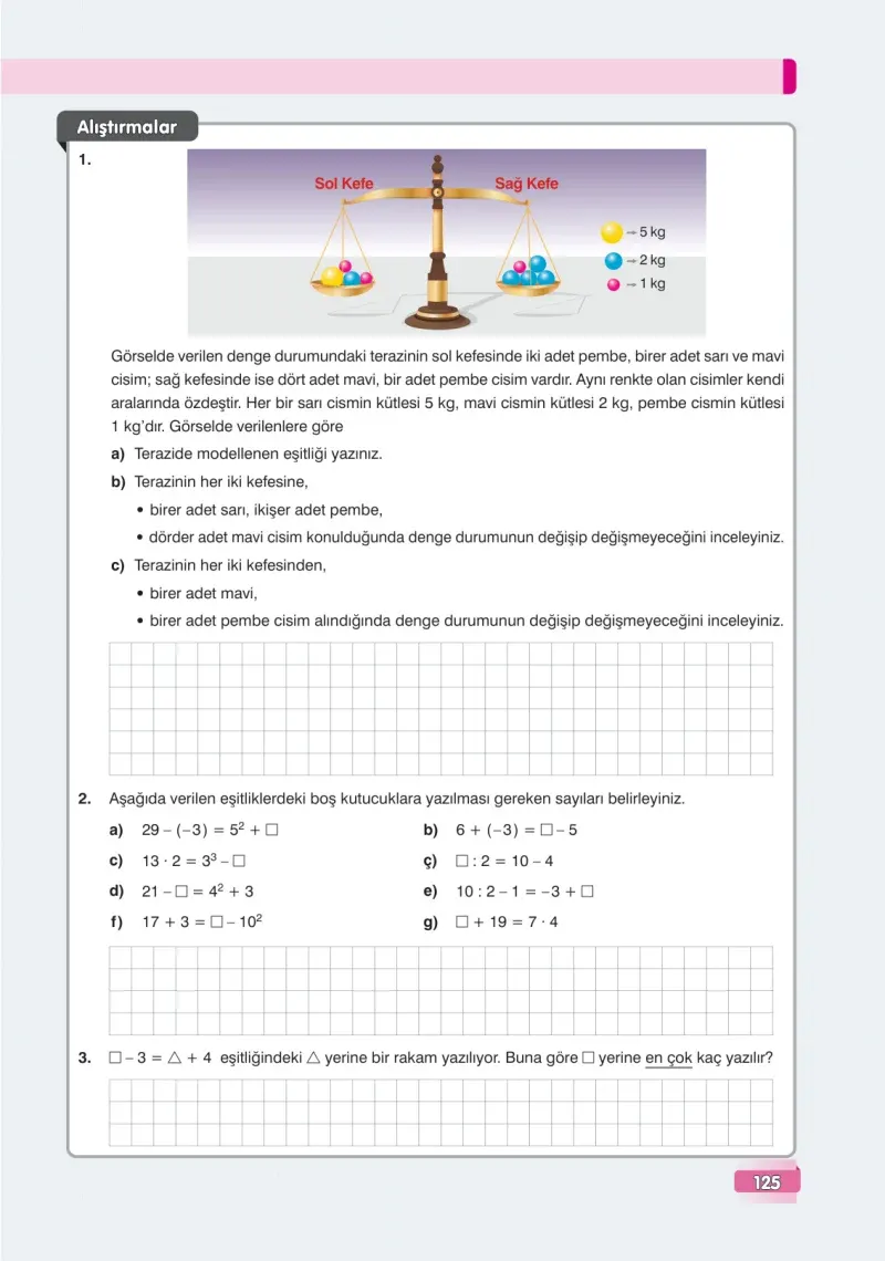7. Sınıf Matematik Ders Kitabı Cevapları Edat Yayınları Sayfa 125