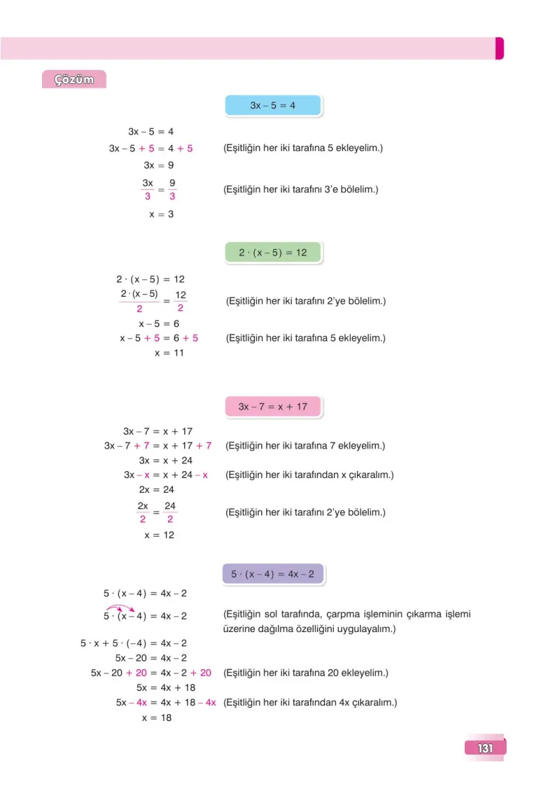 7. Sınıf Matematik Ders Kitabı Cevapları Edat Yayınları Sayfa 131
