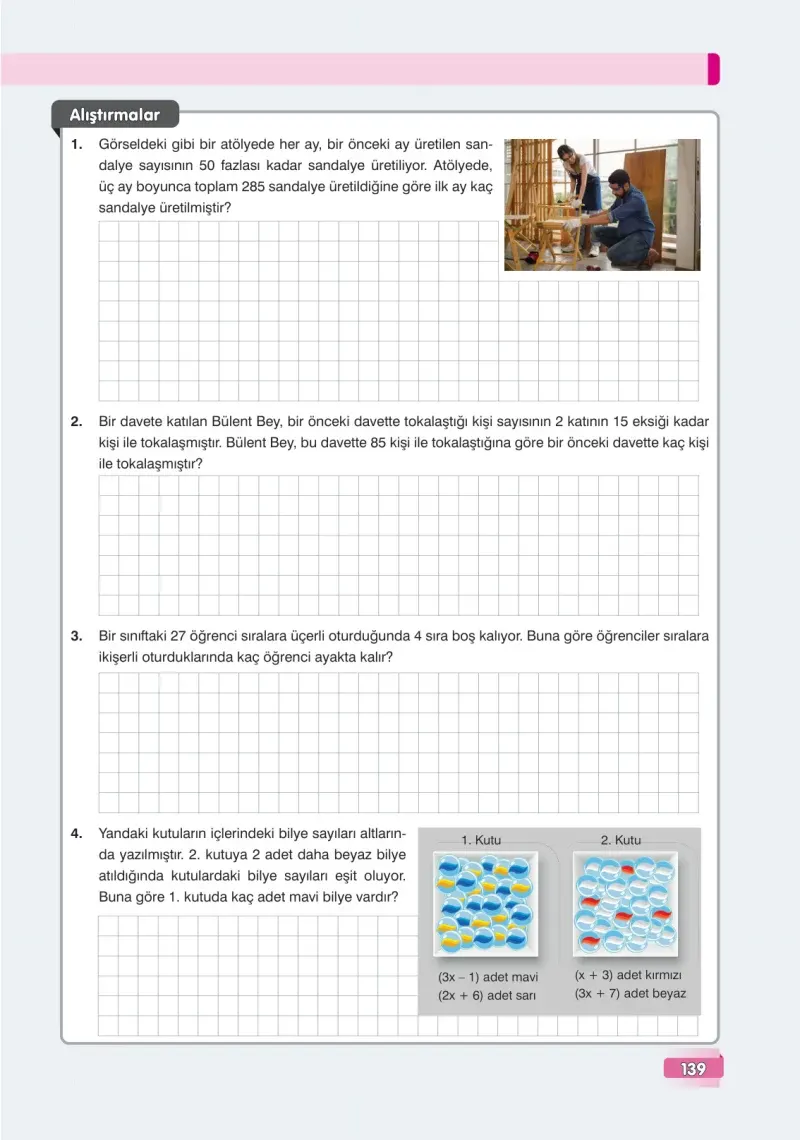 7. Sınıf Matematik Ders Kitabı Cevapları Edat Yayınları Sayfa 139