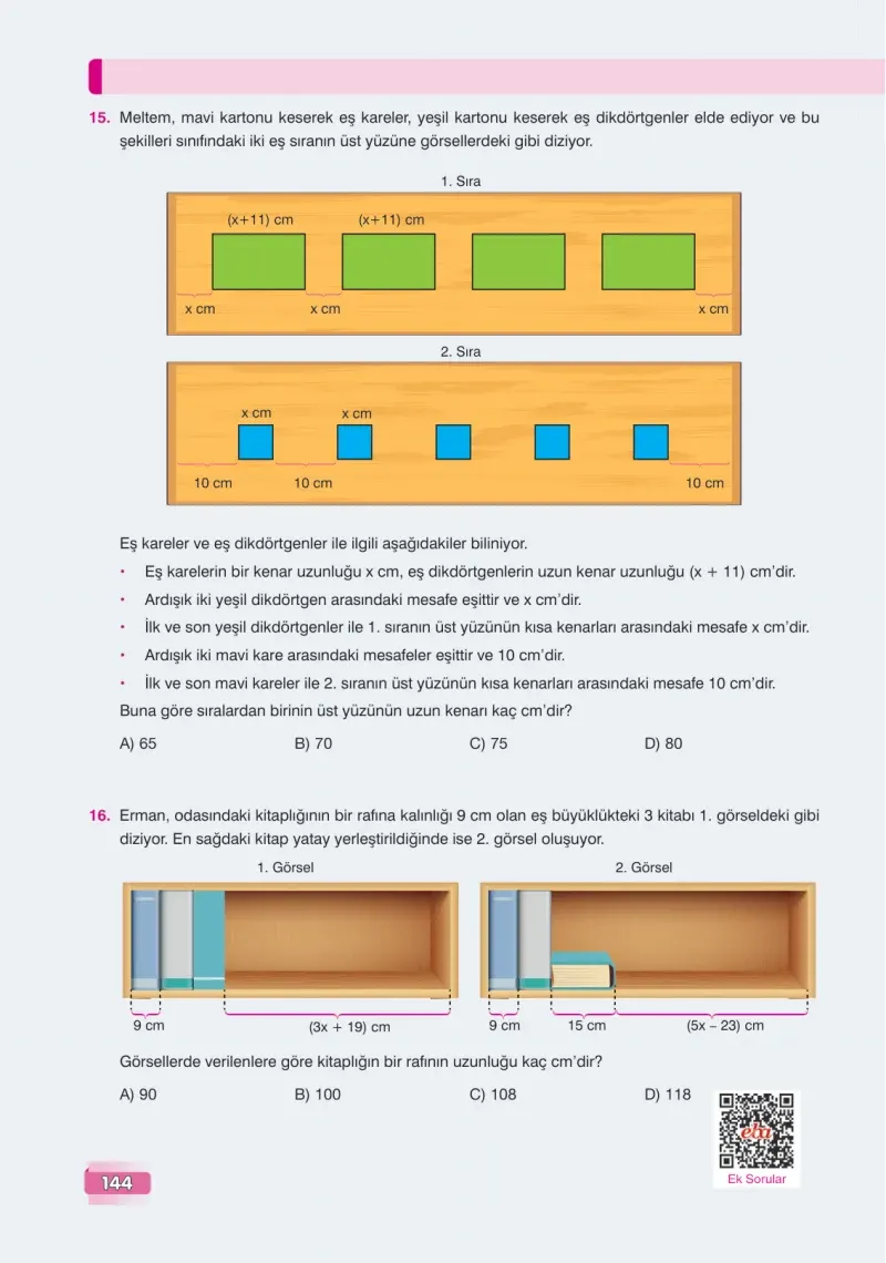 7. Sınıf Matematik Ders Kitabı Cevapları Edat Yayınları Sayfa 144