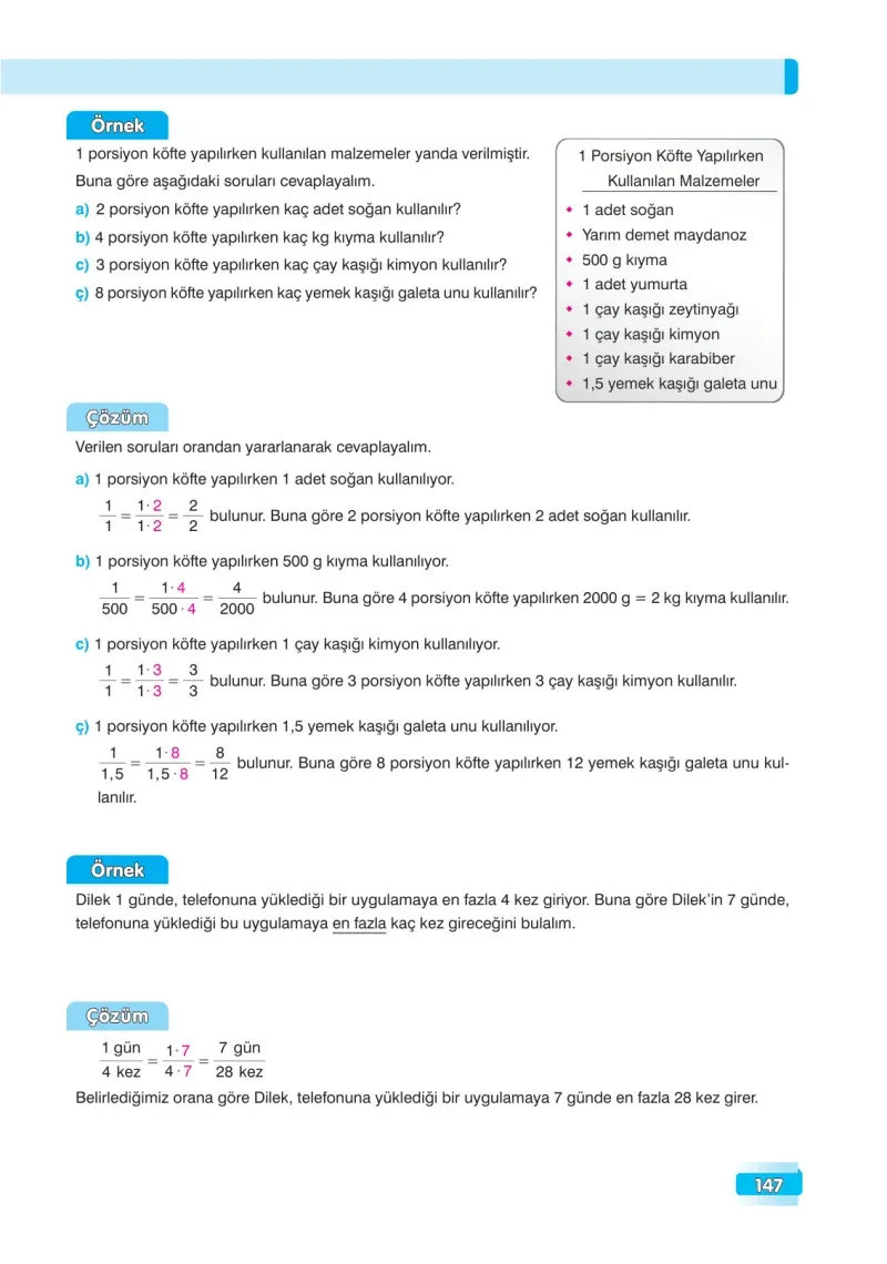 7. Sınıf Matematik Ders Kitabı Cevapları Edat Yayınları Sayfa 147