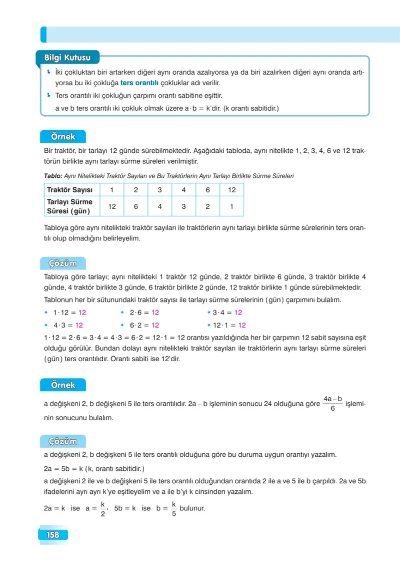 7. Sınıf Matematik Ders Kitabı Cevapları Edat Yayınları Sayfa 158
