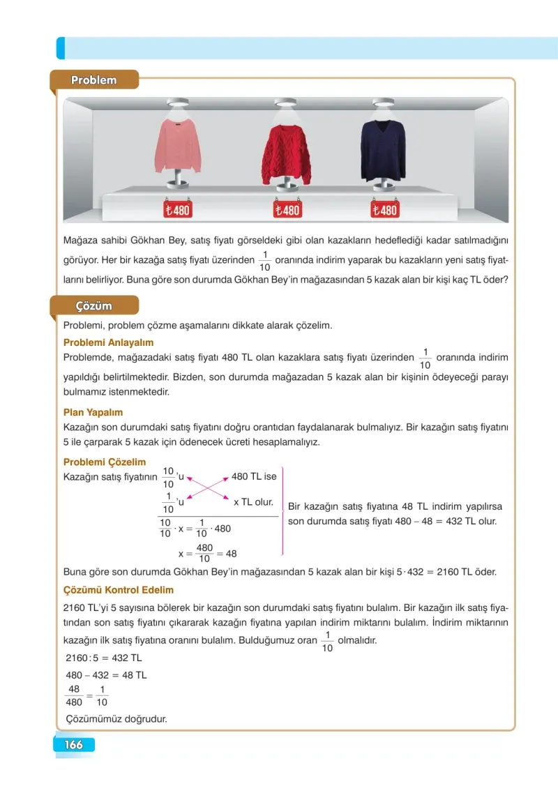 7. Sınıf Matematik Ders Kitabı Cevapları Edat Yayınları Sayfa 166