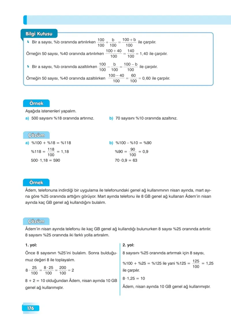 7. Sınıf Matematik Ders Kitabı Cevapları Edat Yayınları Sayfa 176