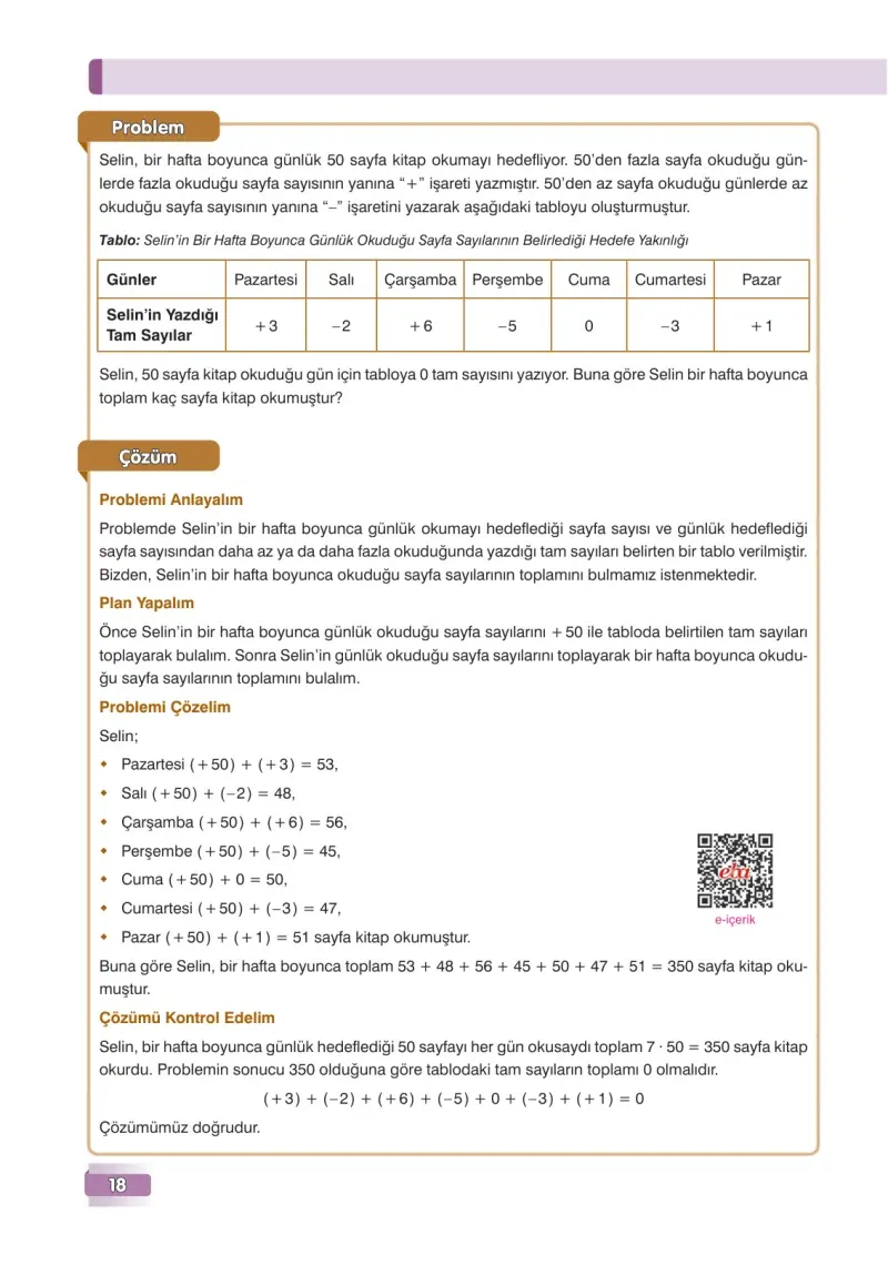 7. Sınıf Matematik Ders Kitabı Cevapları Edat Yayınları Sayfa 18