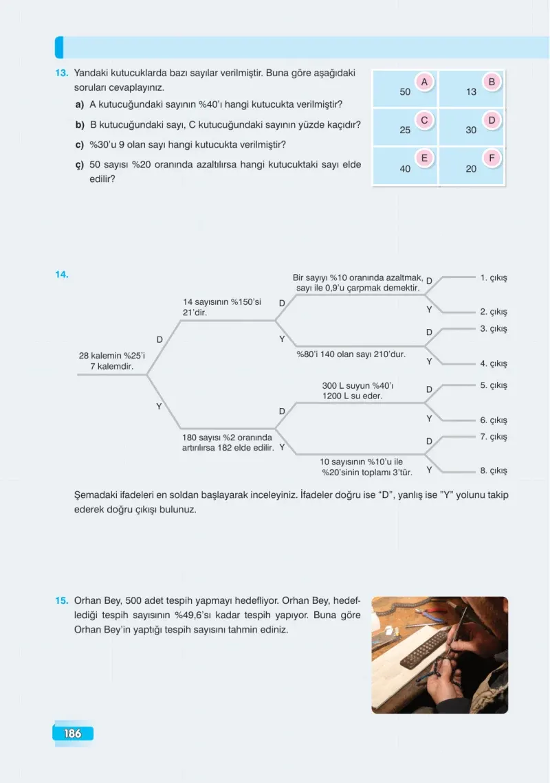 7. Sınıf Matematik Ders Kitabı Cevapları Edat Yayınları Sayfa 186