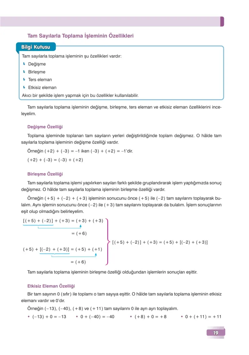 7. Sınıf Matematik Ders Kitabı Cevapları Edat Yayınları Sayfa 19