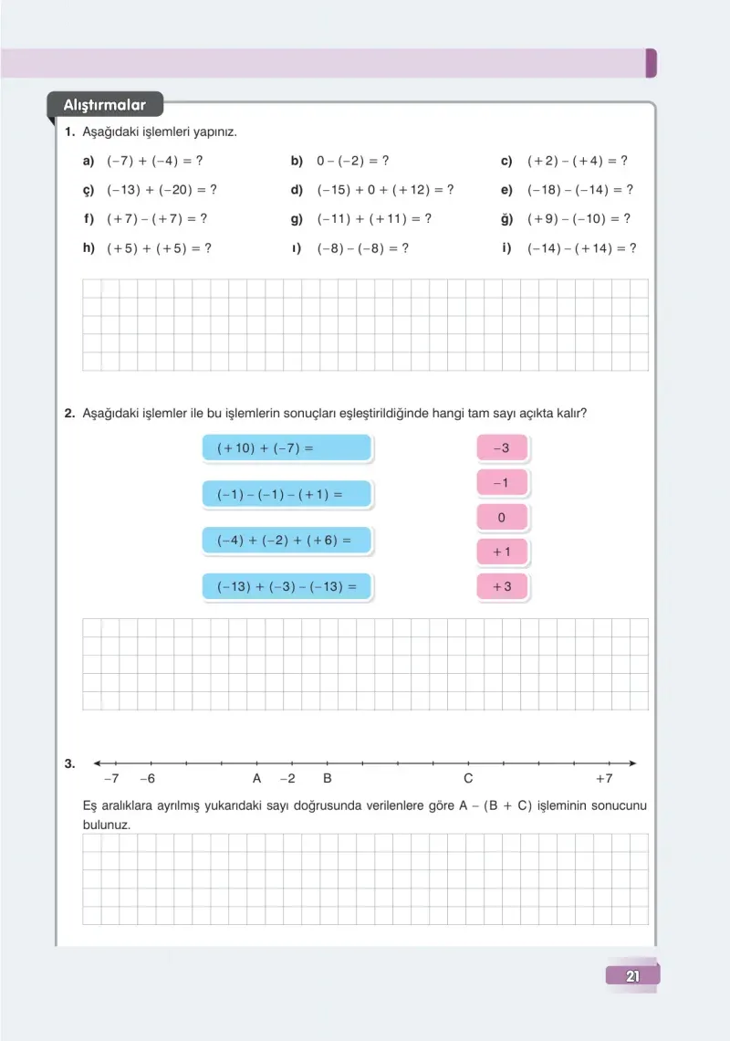 7. Sınıf Matematik Ders Kitabı Cevapları Edat Yayınları Sayfa 21