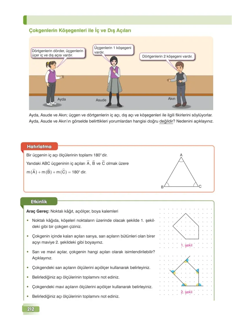 7. Sınıf Matematik Ders Kitabı Cevapları Edat Yayınları Sayfa 212
