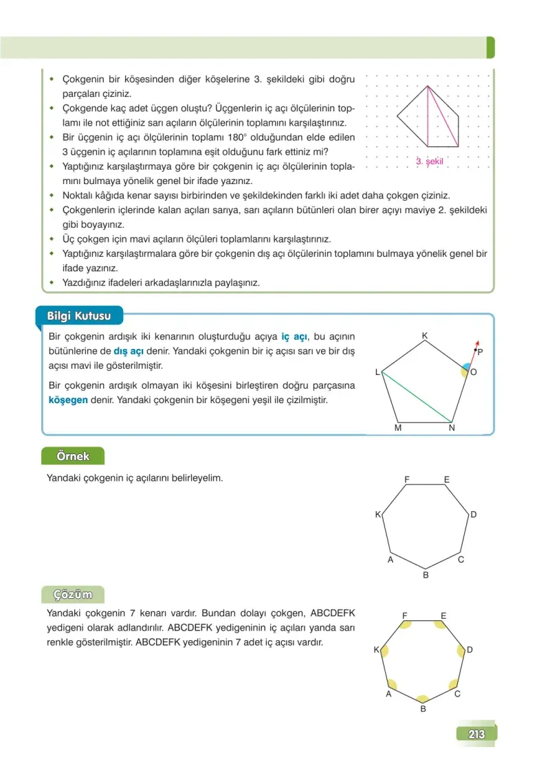 7. Sınıf Matematik Ders Kitabı Cevapları Edat Yayınları Sayfa 213