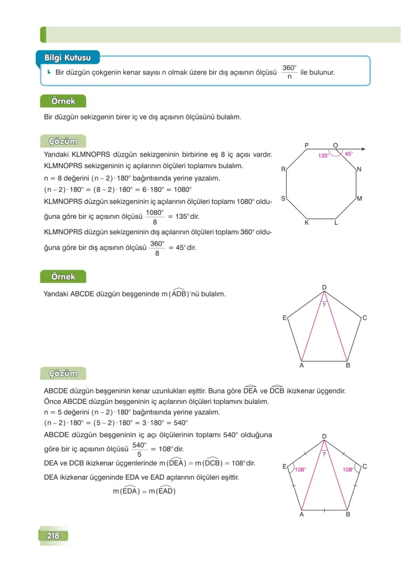 7. Sınıf Matematik Ders Kitabı Cevapları Edat Yayınları Sayfa 218